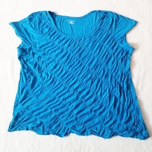 DKNY Jeans Teal Rouched Tee Size 26/28